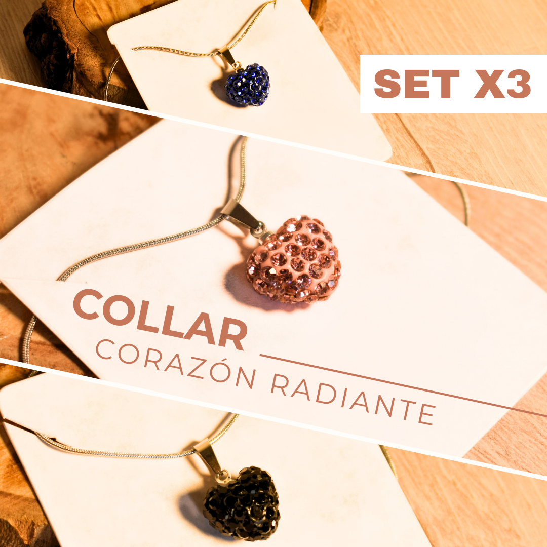 SETX3 COLLAR CORAZÓN RADIANTE + OBSEQUIO