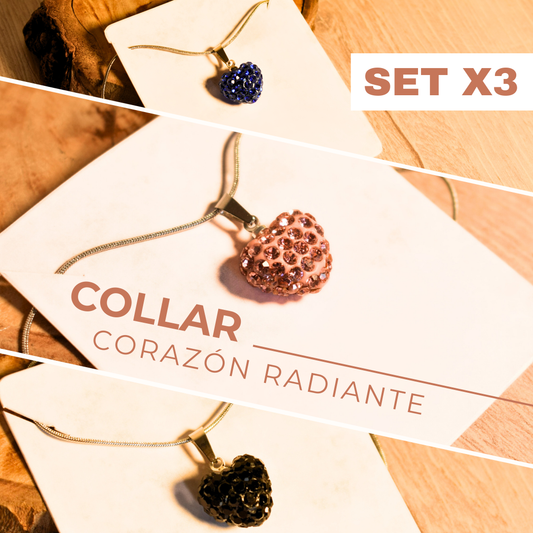 SETX3 COLLAR CORAZÓN RADIANTE + OBSEQUIO